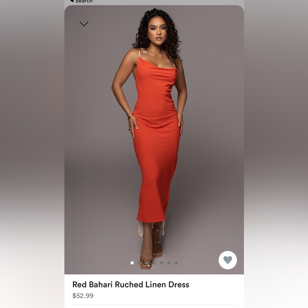 NWT JLUXLABEL Red Linen Dress